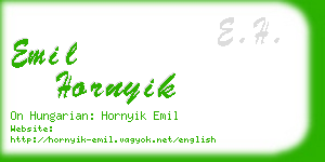 emil hornyik business card